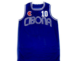 Drazen Petrovic #10 Cibona Croatia Basketball Jersey Blue Any Size  image 4