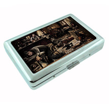 Vintage Saloon D12 Silver Cigarette Case / Metal Wallet Card Money Holder - £13.39 GBP