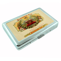 Vintage Tobacco Label D10 Silver Cigarette Case / Metal Wallet Card Mone... - $16.78