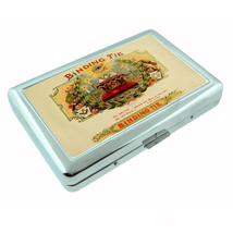 Vintage Tobacco Label D10 Silver Cigarette Case / Metal Wallet Card Money Holder - £13.12 GBP