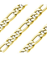 8&quot;-24&quot; Men&#39;s 14k Y Plated Stainless Steel 10mm Silver Figaro Link Chain ... - £17.57 GBP