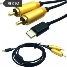Dual RCA male to Type-C usb C Signal Video AV audio Cable Lead Connector... - £12.89 GBP