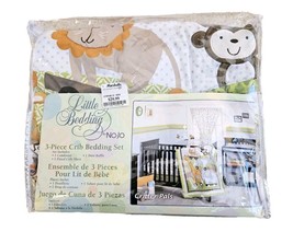 Little Bedding 3 Piece Crib Bedding Set Critter Pals Zoo Animals Comforter Sheet - £19.77 GBP