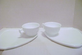 Indiana Milk Glass 2 White Orange Blossom Snack Luncheon Plate &amp; Cup Setsdsc00 - £9.59 GBP