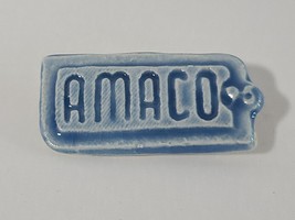 Vintage AMACO Art Clay Company Pin Brooch Painted Porcelain Blue - £3.16 GBP