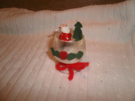 Vintage Christmas Decoration , Mini Plastic Glass , Plastic Santa and Fe... - $6.81 CAD