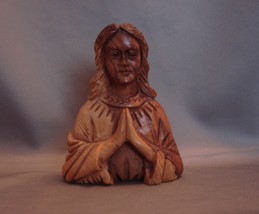 Holy Land Olive Wood Praying Figurine  Hand Carved  - £11.90 GBP
