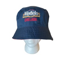 Modelo Chelada Blue Bucket Hat Cerveza Logo Mexican Beer Alcohol Reversible - £15.15 GBP