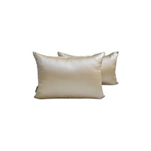 Lumbar Pillow Cover Set of 2 Solid -Champagne Slub Satin - $20.95+
