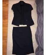 BCBG Max Azria Black Tulip Cotton Skirt Suit Size Small Size 4 Preowned - £27.52 GBP