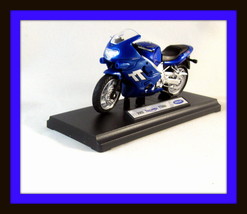 TRIUMPH TT600,2002 METALLIC BLUE WELLY 1/18 DIECAST MOTORCYCLE COLLECTOR... - $27.73