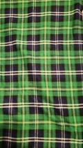 Green Blue Plaid Fleece Throw 30&quot;x48&quot; Polyester - £7.82 GBP