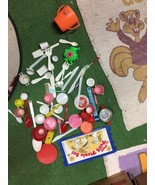 Vintage toy Lot dinner set pieces child play food cooking Junk Drawer Full - $27.40 CAD