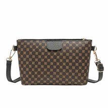 Women Mini Vegan Leather Print Monogram Style  Square Zipper Crossbody - £12.53 GBP