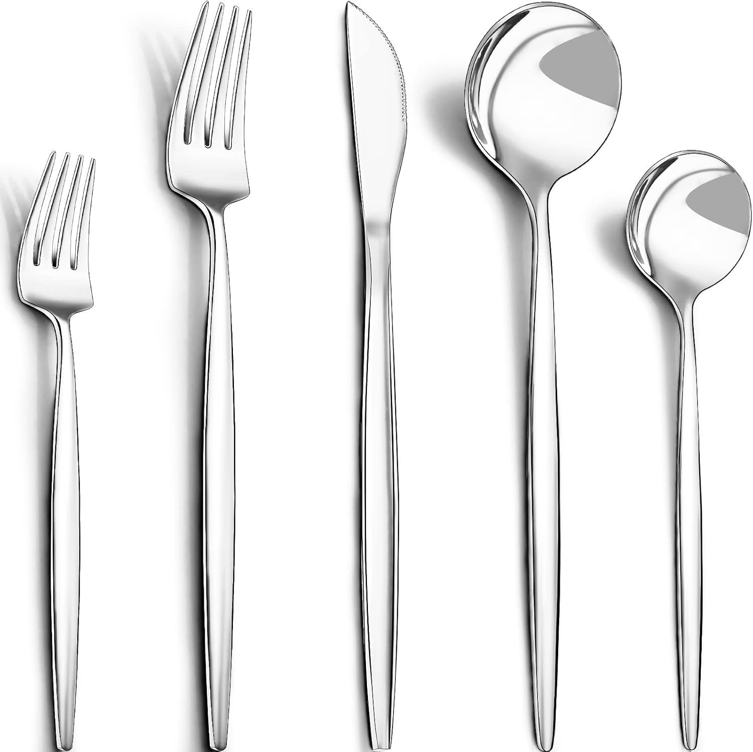 40-Piece Silverware Set For 8, Cekee Stainless Steel Flatware Cutlery Se... - $42.96