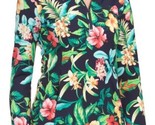 NWT Ladies GOTTEX Golf Tennis Navy Tropical Floral Long Sleeve Mock Shir... - $44.99