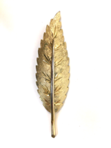 Vtg Mamselle Signed Gold Tone Leaf Or Feather Pin Brooch Signed - £11.76 GBP