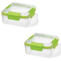 LocknLock - Set of 2 EasyLunch Double Sandwich Containers, 946mL Capacity, Green - £16.85 GBP