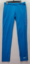 Nike Leggings Women Medium Blue Dri Fit Lined Polyester Elastic Waist Drawstring - £14.50 GBP