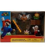 Nintendo Super Mario Lava Castle Diorama Play Set 2.5&quot; Figure Jakks NEW - $19.95