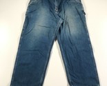 Vintage Carhartt Affliggere Jeans Uomo 41x28.5 Blu Worn Discolored Thrashed - £22.31 GBP