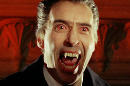 Christopher Lee Bearing Fangs With Red Eyes Dracula Hammer Horror 24x36 Poster - £23.54 GBP