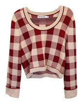 Self-Portrait Gingham Sweater In Cotton Wool Women Red M - £110.98 GBP