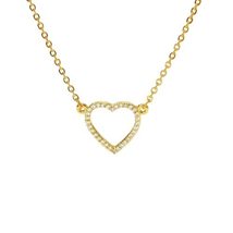Hollow Love Heart Crystal Necklace Women Collares De Moda Fashion Jewelry (45cm, - $25.00