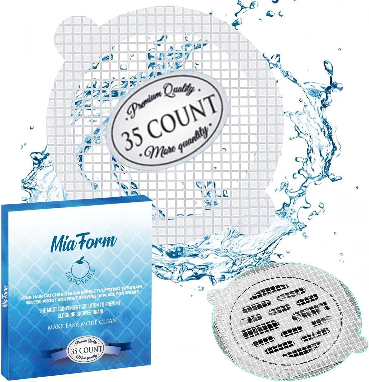 35 Pack Disposable Shower Drain Hair Catcher Stickers - $11.64