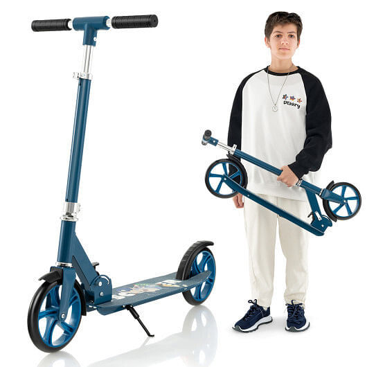 Primary image for Folding Aluminum Alloy Scooter with 3 Adjustable Heights-Blue - Color: Blue