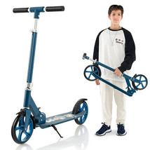 Folding Aluminum Alloy Scooter with 3 Adjustable Heights-Blue - Color: Blue - $110.83