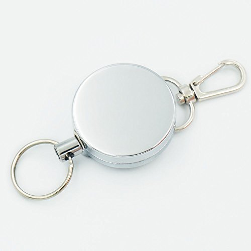 Bluemoona 2 pcs - 4cm Reel Retractable Keyring Chain Pull Key ID Badge Belt + Sw