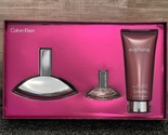EUPHORIA by Calvin Klein 3.4oz &amp; 0.5oz Perfume Spray + Body Lotion 3 pc ... - £75.67 GBP