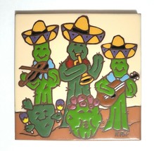 Earthtones Saguaro Trio Tile Trivet Southwest 1999 #5058A Signed K Rit - $18.99