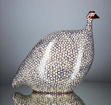 Les Ceramiques de Lussan Small Ceramic Guinea Fowl - White with Blue Spots - €156,11 EUR