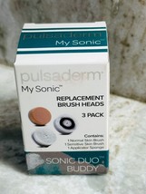 Pulsaderm My Sonic Sonic Duo Replacement Brush Head 3 Pack New in Box-ShipN24Hr - $5.82