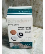 Pulsaderm My Sonic Sonic Duo Replacement Brush Head 3 Pack New in Box-Sh... - $5.82
