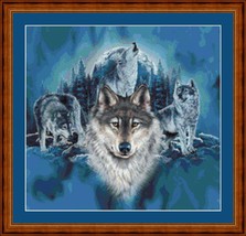 BLUE MOON WOLVES - pdf x stitch chart Original Artwork © Steven Michael Gardner - $12.00