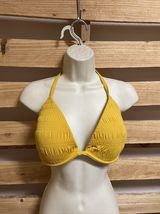 Shade Shore Mustard Yellow Bikini Halter Top Woman's Size 36D - $14.85
