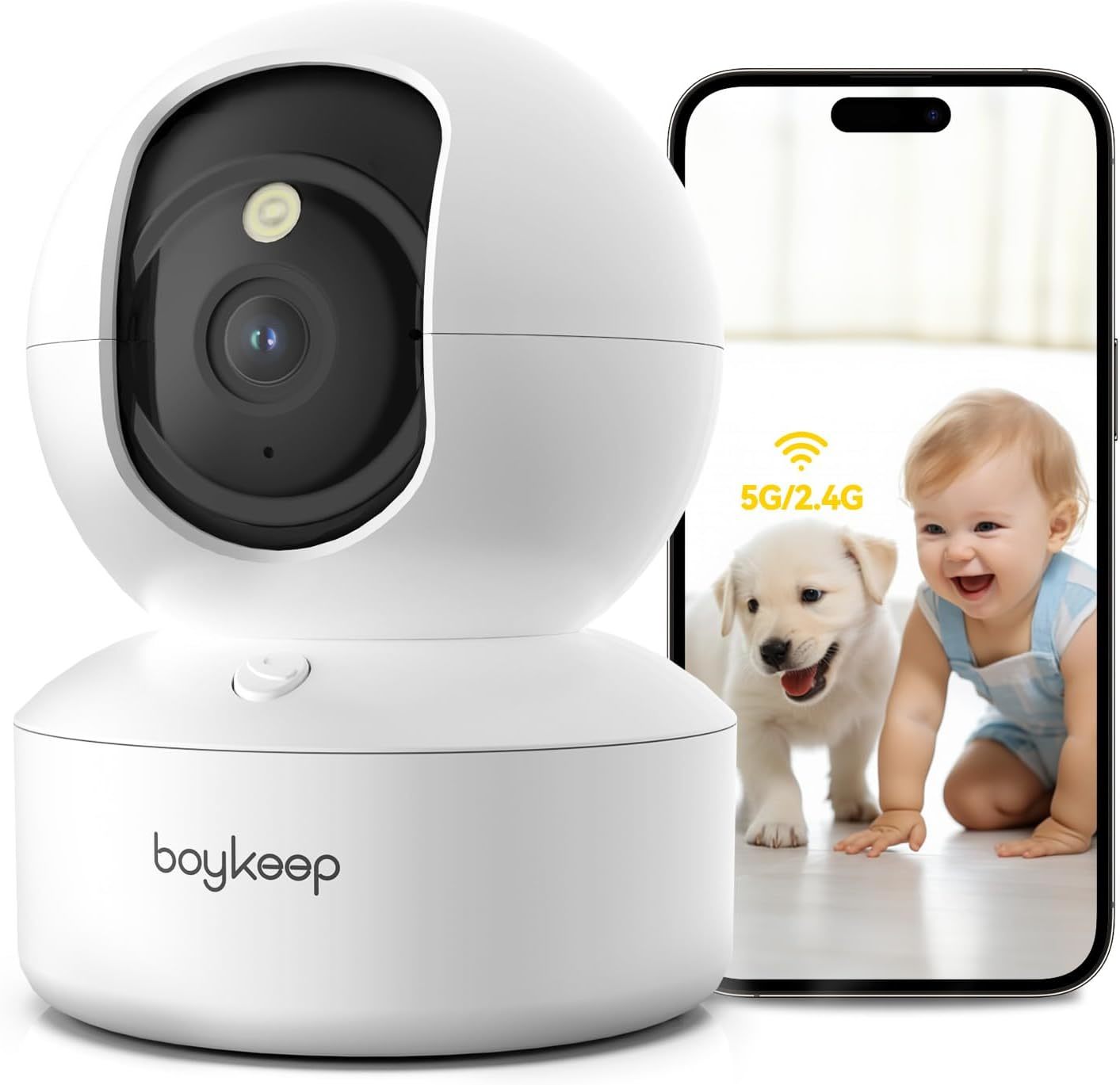 2K Pet Camera, Indoor Security Camera, 5G/2.4Ghz Wifi Cameras For Baby Dog - $37.95