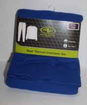 Athletic Works Boys Youth XXL 18 Thermal Underwear Set Warm Royal Blue New Pkg - £9.86 GBP