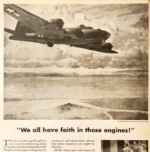 1944 Studebaker Boeing Flying Fortress Advertisement WW2 Era Aviation DWP7A - €30,02 EUR