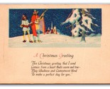 Troubadors OUtside Village Christmas Greeting UNP Unused DB Postcard U27 - $3.91
