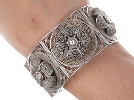 Vintage palestine Sterling filigree bracelet - $173.25