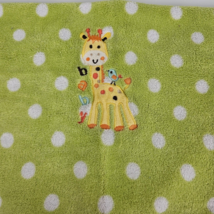 Garanimals Giraffe Baby Blanket Green White Polka Dots Blue Bird Securit... - $24.74