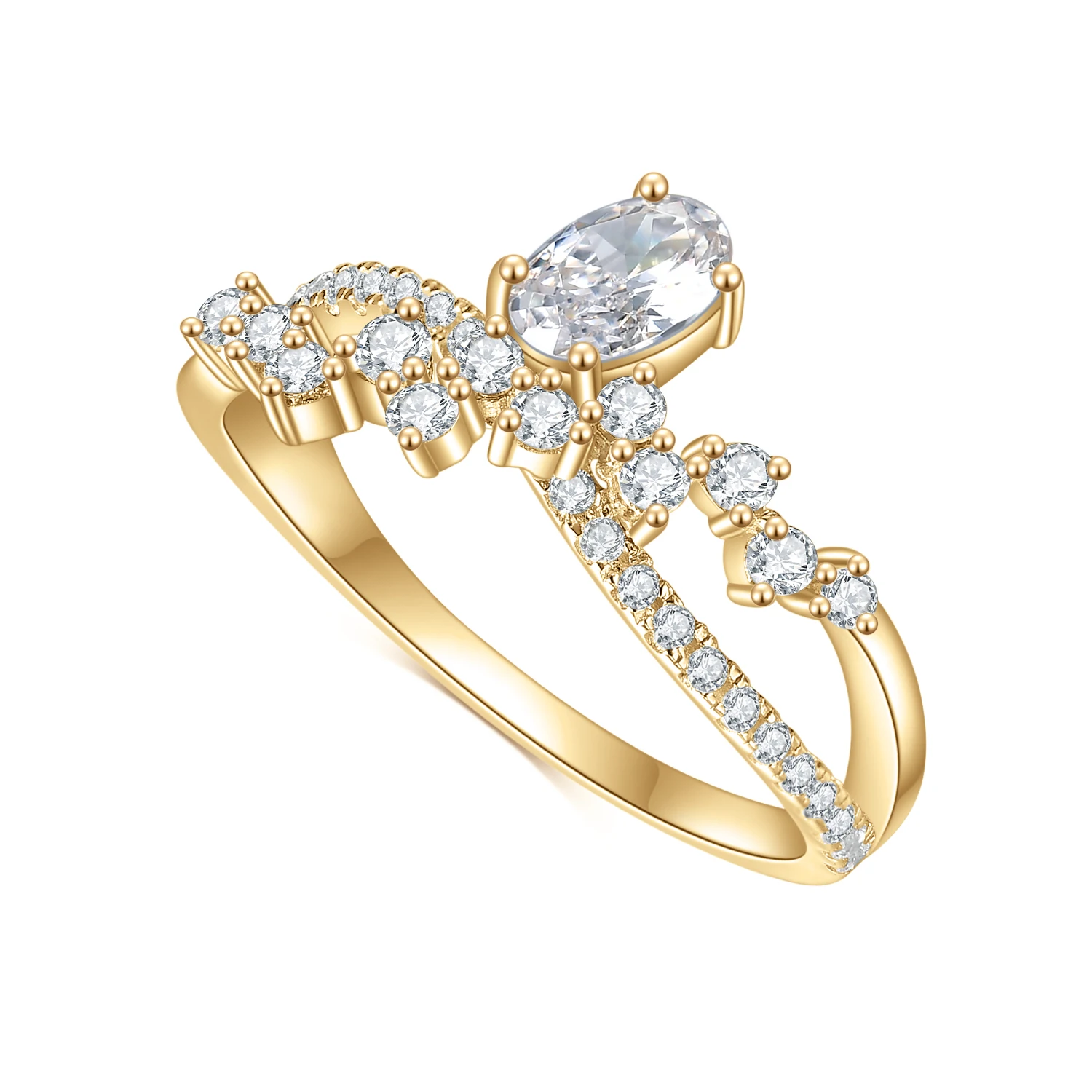 Gold 925 Silver 0.50CT Oval Cut Colorless Twisted Shank Moissanite Engagement Ri - £59.94 GBP