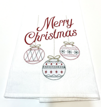 C and F Home Merry Christmas Ornaments Flour Sack Tea Towel Embroidered - £10.68 GBP