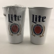 Miller Lite Fine Pilsner Beer Aluminum Cup Set Drinkware Ohio Brewed Col... - £15.53 GBP
