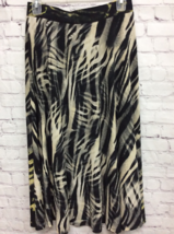 Erin London Womens A Line Skirt Black Beige Zebra Print Stretch S/M - $6.43