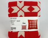 Ikea VINTERFINT Pillow Cushion Cover 20&quot; x 20&quot; Red/Off White Snowflake New - £22.08 GBP